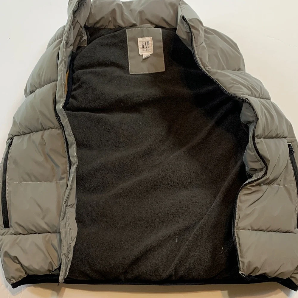 GAP kids gray, subtle metallic Puffer Vest XL